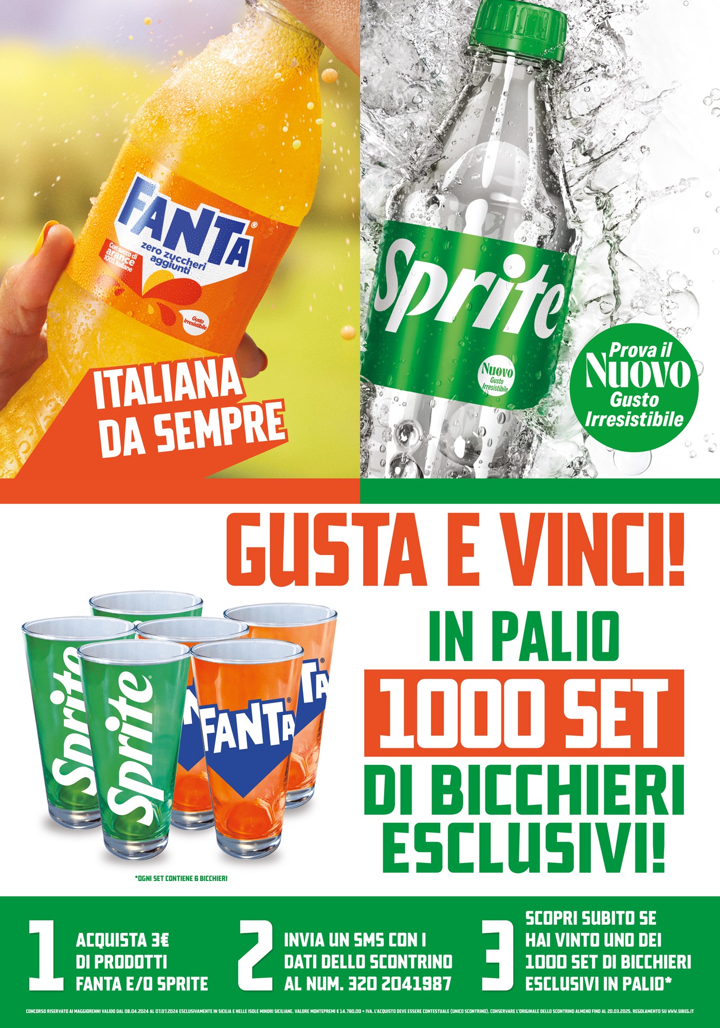 Gusta e vinci un set di bicchieri Fanta & Sprite !