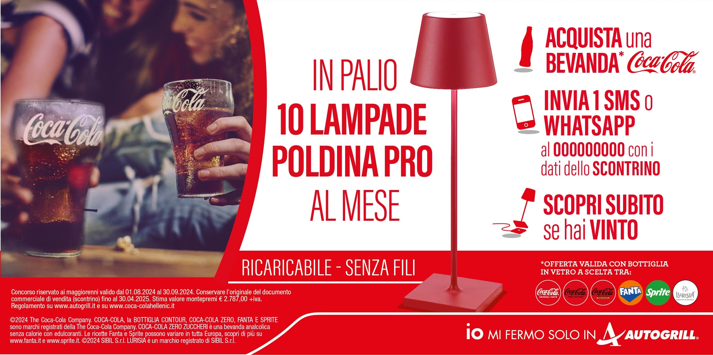 Vinci la lampada Poldina con Autogrill e Coca-Cola!