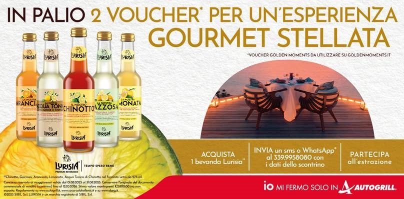 IN AUTOGRILL CON LURISIA PROVA A VINCERE UN’ESPERIENZA GOURMET STELLATA!