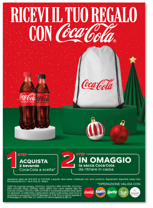 COCA-COLA TI REGALA LA SACCA BRANDIZZATA DA MYCHEF